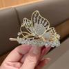 1pc New Delicate Hairpin Female Back of Head High-end Rhinestone Slotted Clip Clip Headpiece Butterfly Twist Clip Grab Clip