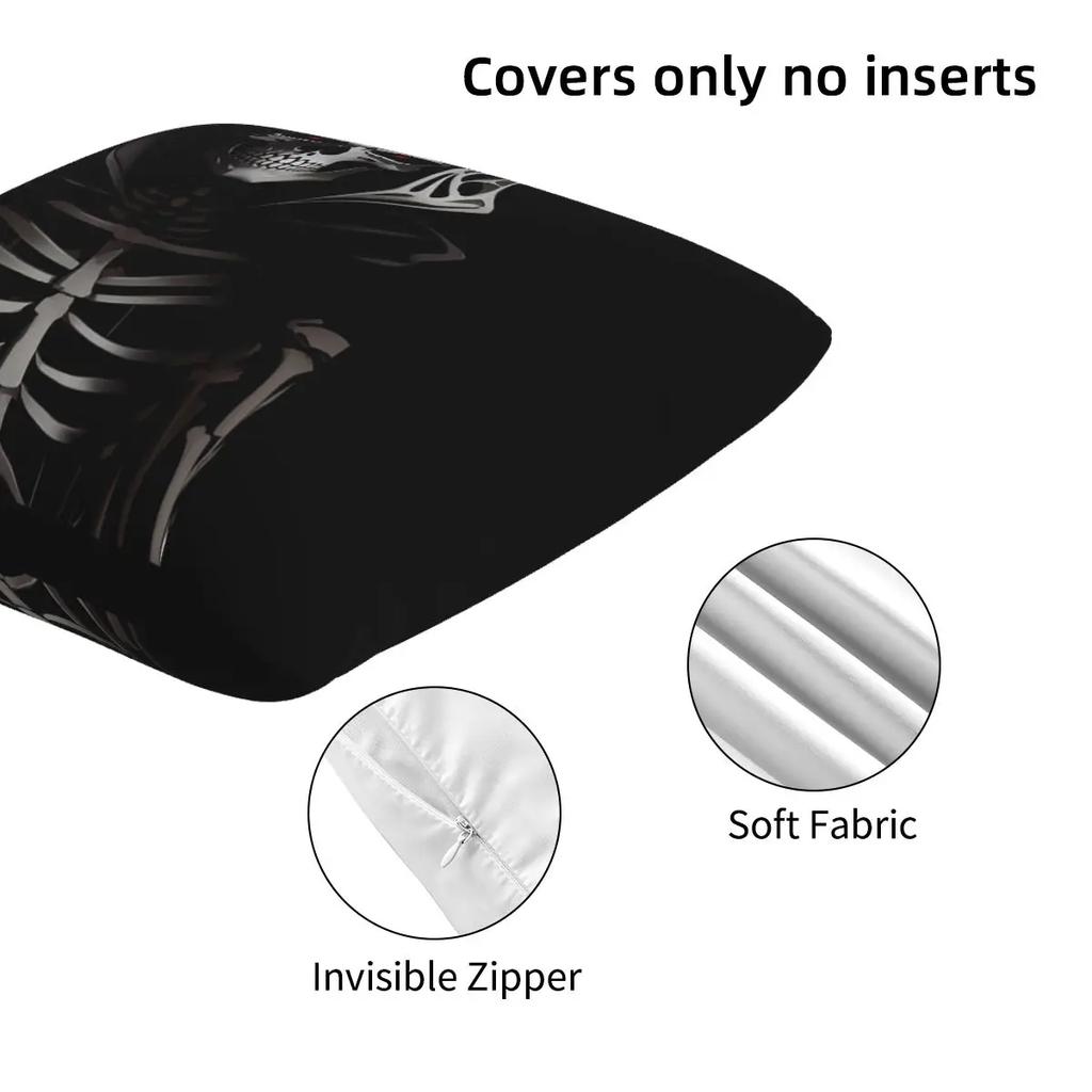 A Creepy Halloween Skeleton Skull 2 Pcs Square Pillowcase Pillow Cover Cushion Zip Decorative Comfort Throw Pillow For Home Car