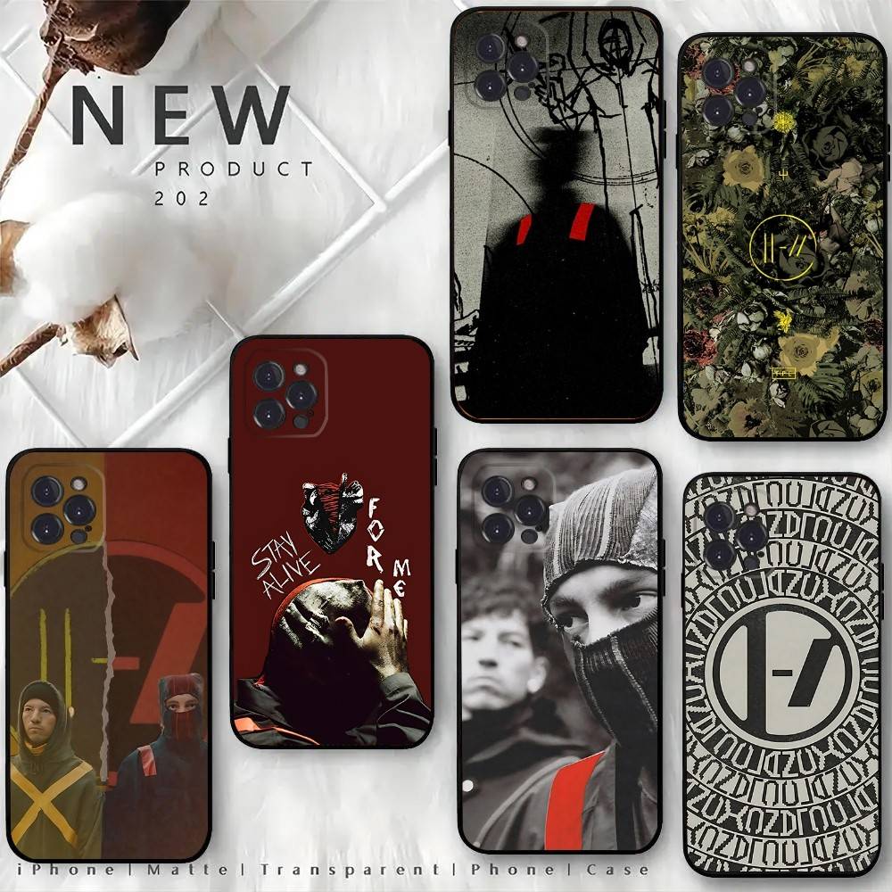 T-Twenty One P-Pilots Phone Case For iPhone 17,16,15,14,13,12,11,Pro,Max,Plus,E,Air,Mini Protective Black Cover