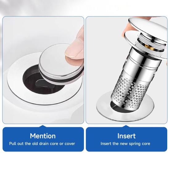 Стопор для раковины в ванной комнате Всплывающий сливной фильтр Уловитель волос и мусора Раковина