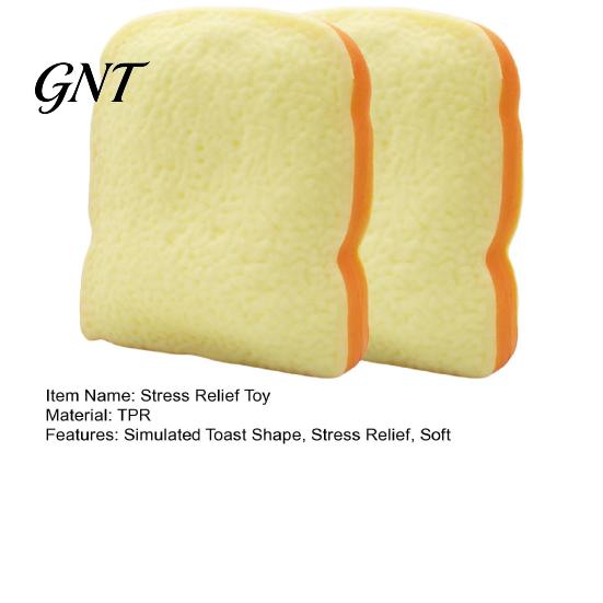 Sliced Bread Sensory Toy 1/2Pcs Simulated Toast Stress Relief Toy, Squeeze Soft Stretchy Fake Food Fidget for Kids Teens Adults Desk