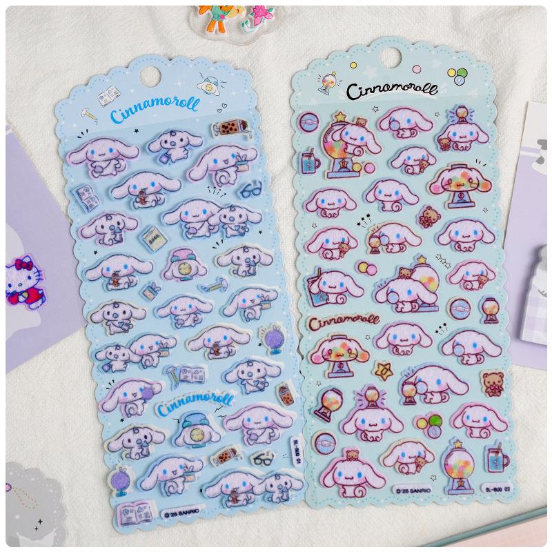 Новые Sanrio 3D Объемные Милые Наклейки Хелло Китти Куроми Мелоди Декоративные Чашки Книга Творческие Награды Пузырьковые Наклейки