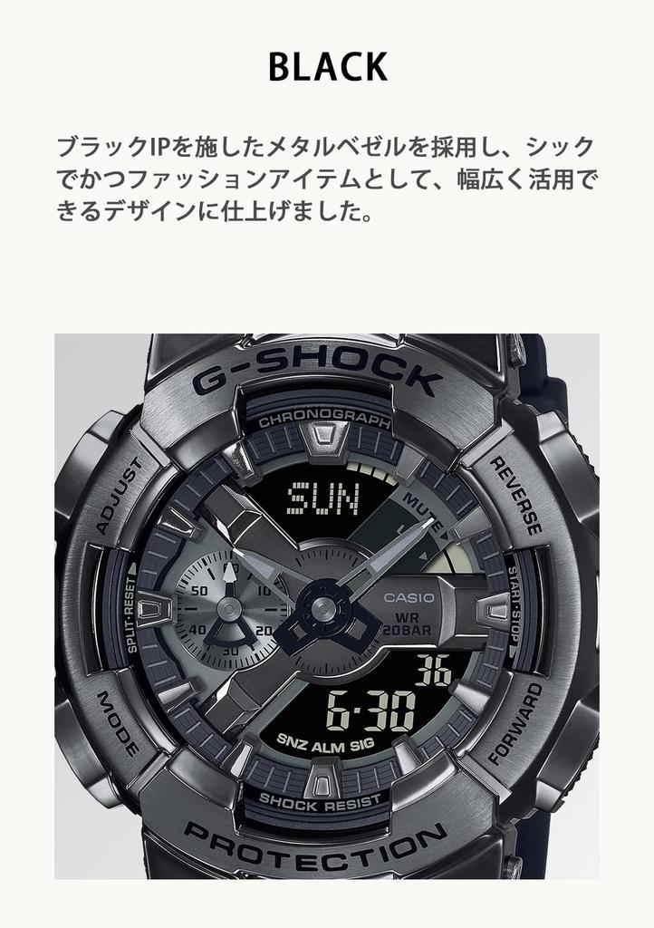Casio Metal Covered Watch Black G-SHOCK Men's GM-110BB-1AJF