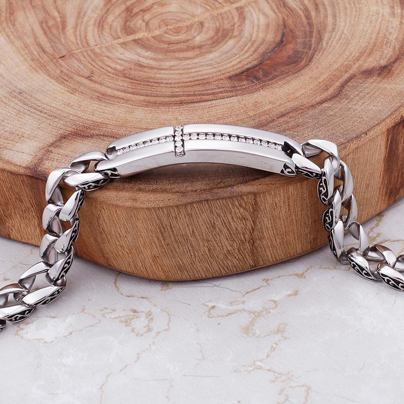 Религиозные христианские браслеты с верой и верой, мужские звенья цепи длиной 12 мм, браслет с крестом на руке, браслет из нержавеющей стали с ювелирными изделиями из фианита