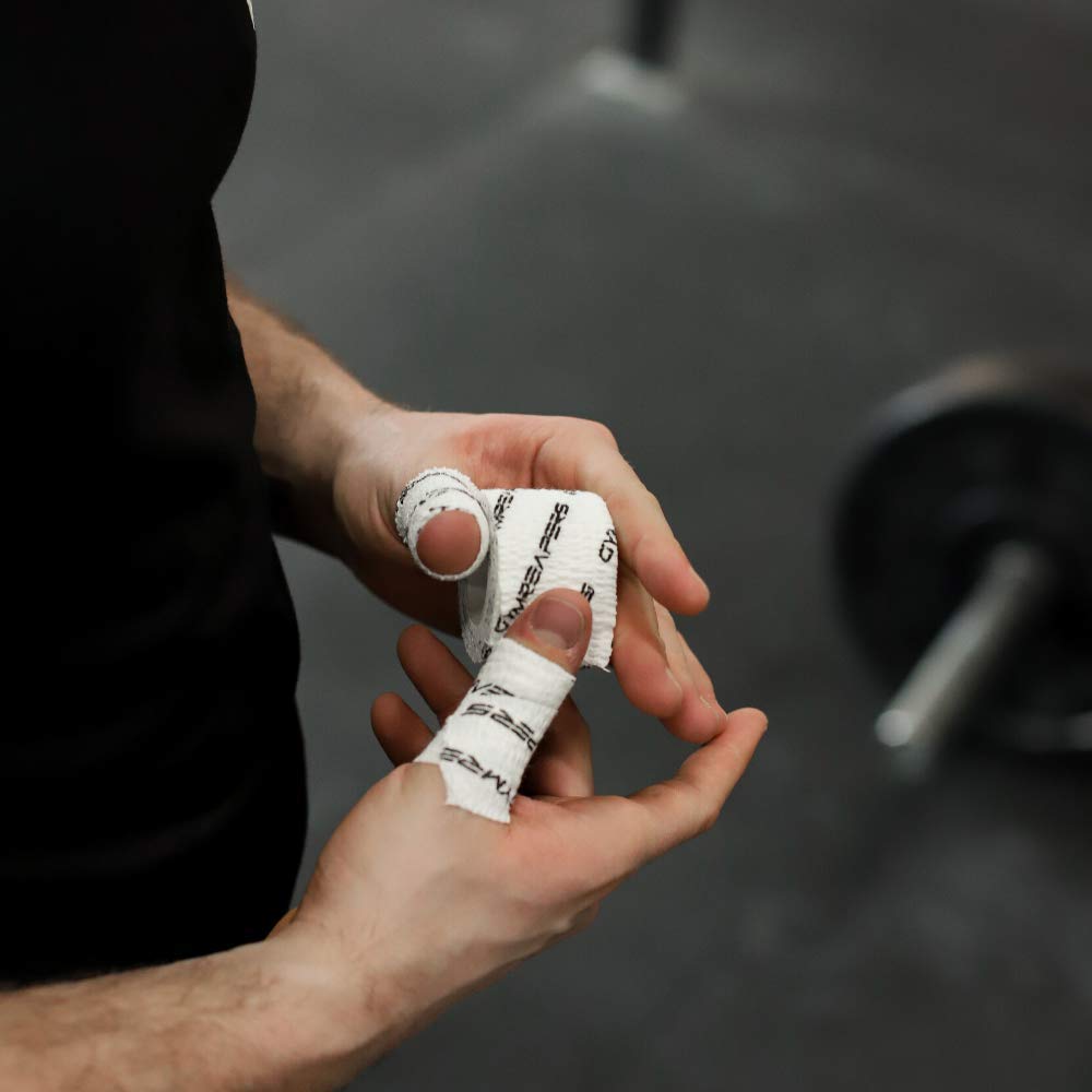 Gymreapers Тяжелоатлетическая клейкая лента для большого пальца, белая, 3 рулона