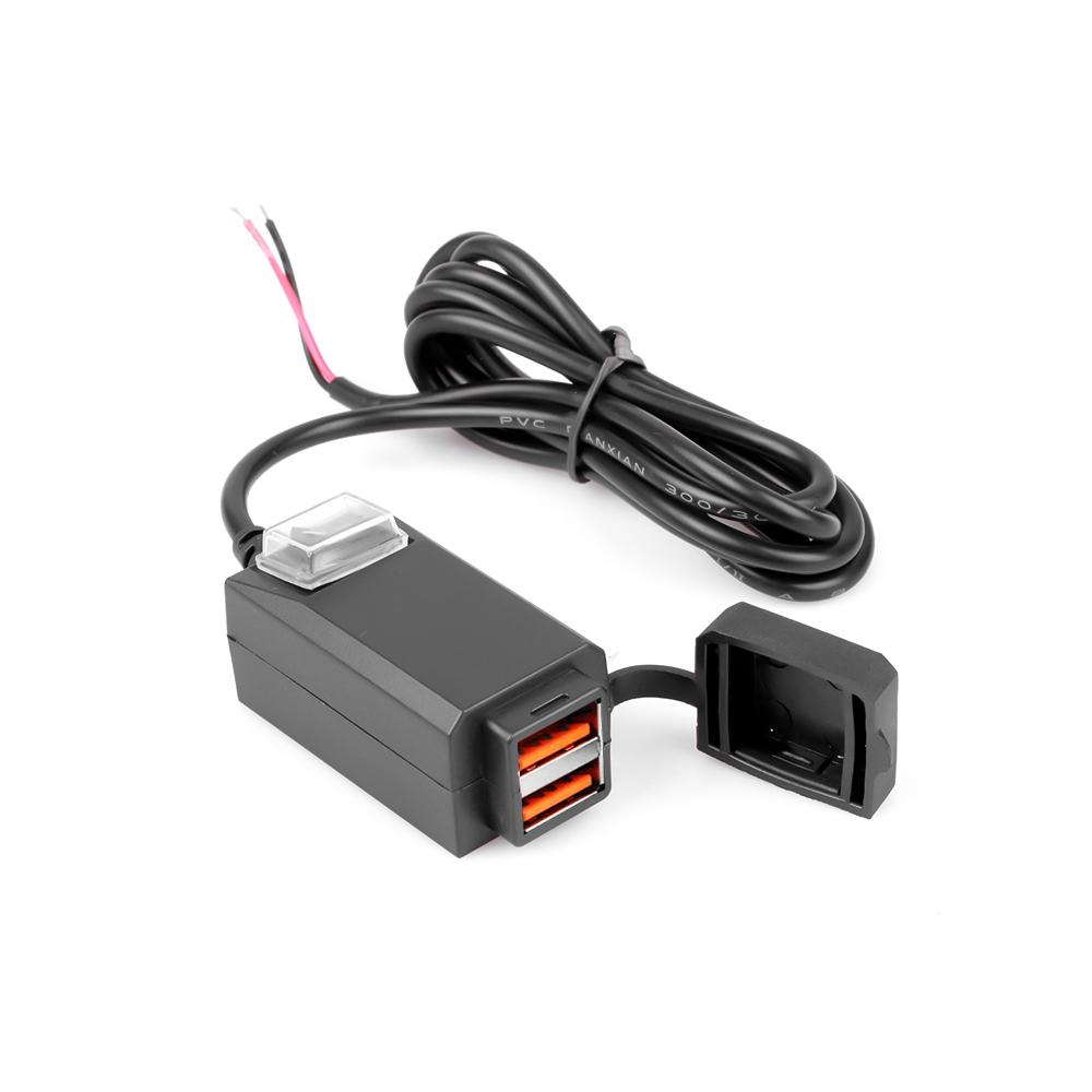 Мотоциклетное USB-зарядное устройство QC3.0 для руля, быстрая зарядка, водонепроницаемый адаптер на 12 В с переключателем ВКЛ/ВЫКЛ для навигации по телефону
