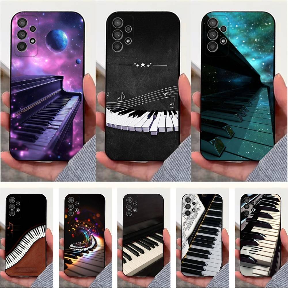 Чехол-футляр с рисунком пианино для Samsung S10, Plus, S9, S22, S25, Ultra, S24, S21, S20, S23, FE, Lite, Мягкий силикон, Черный