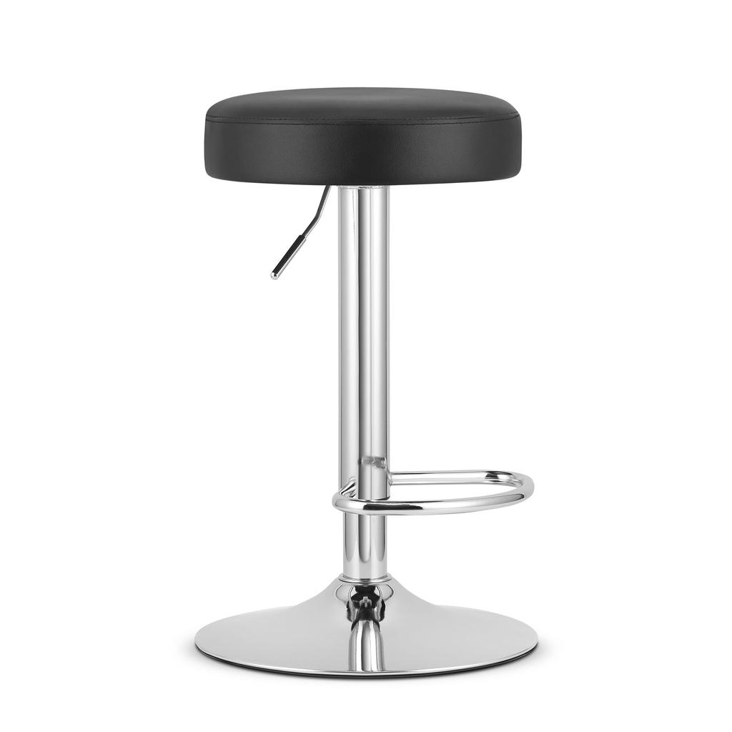 ROJST stool - black eco-leather / chrome base x 2