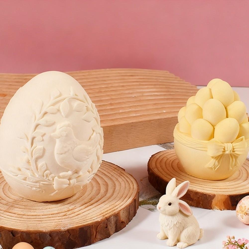 Embossed Easter Egg Mold Egg Shaped Silicone Mold DIY Plaster Mold Easter