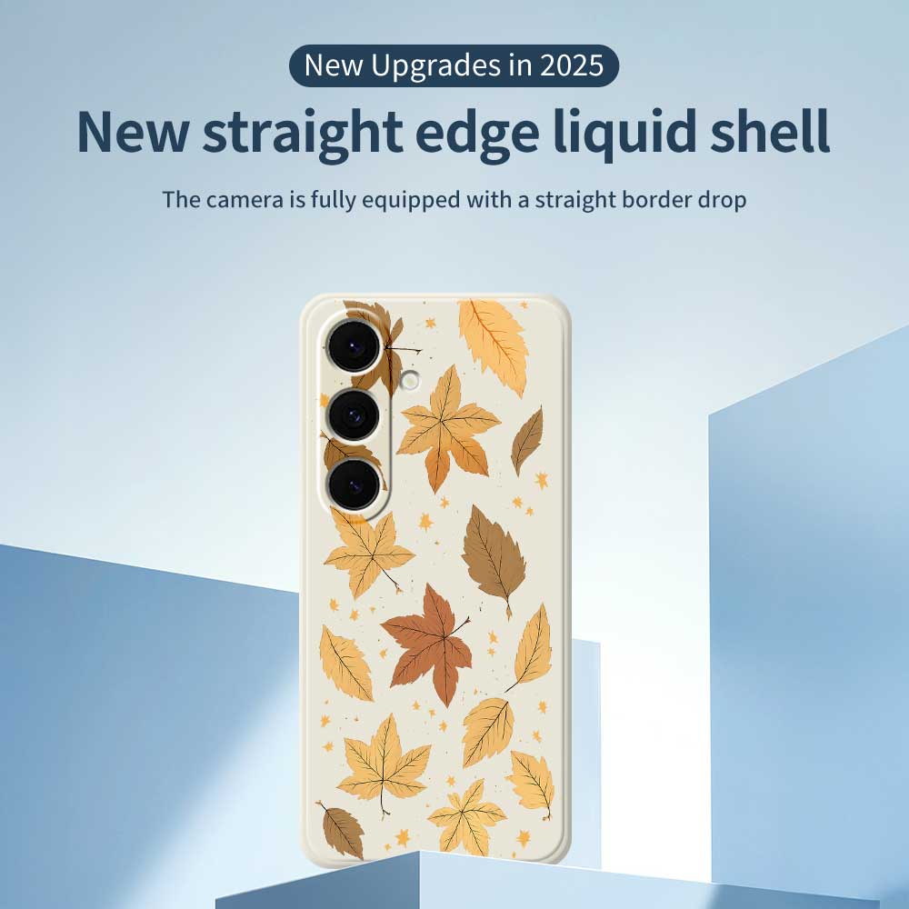For Samsung Galaxy S25+ Case Maple Leaves Pattern Printing Straight Edge TPU Phone Back Cover