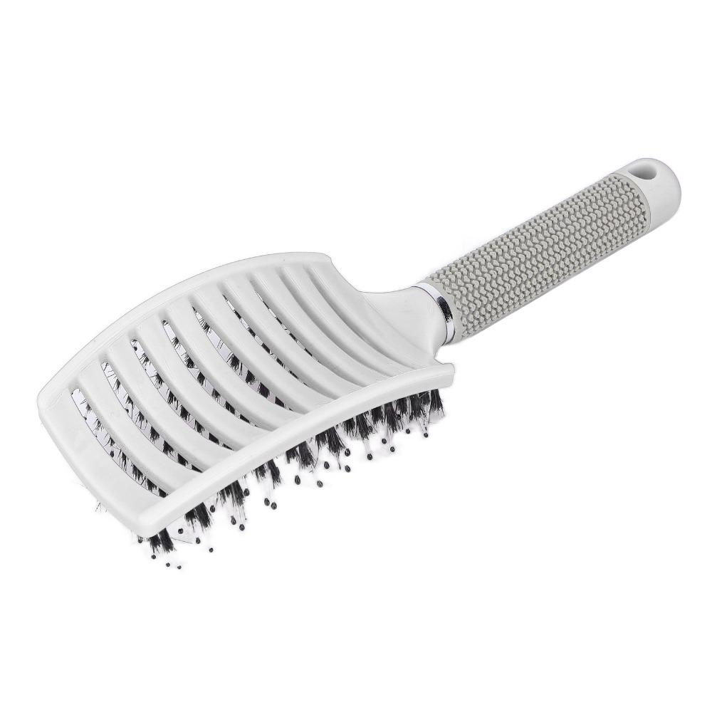 Ergonomic Handle Vented Styling Brush Curved Design Anti Frizz Hair Comb For Thick Fine Hair