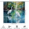 Watercolor Birds Bathroom Shower Curtain White Pelicans Swamp Print Home Decor Waterproof Fabric Shower Panel Suitable for Batht