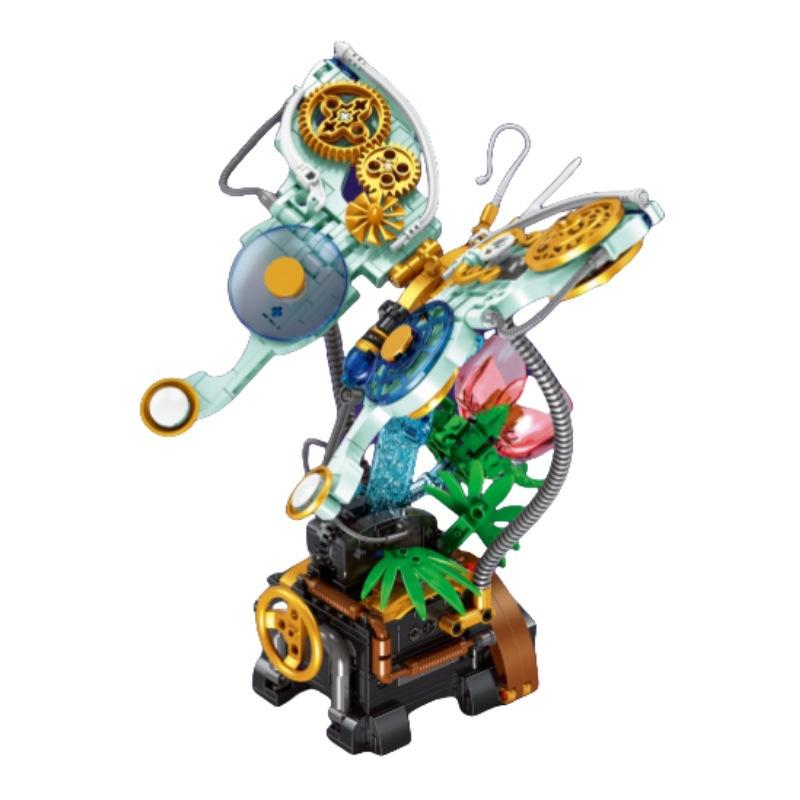 Creative punk insect butterfly building blocks, movable small brick toys, children's DIY building collection