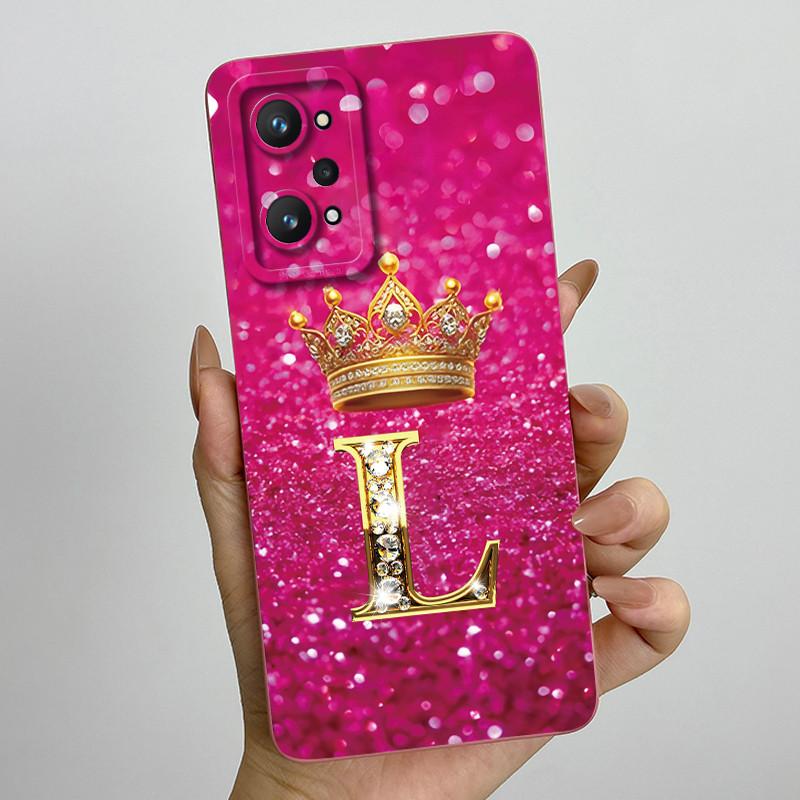 Для Realme GT Neo 2 Neo 3T Q5 Pro GT2 5G Модный Чехол для Телефона с Первоначальной Буквой для Пары Мягкий Силикон ТПУ Защитный Чехол для Линзы