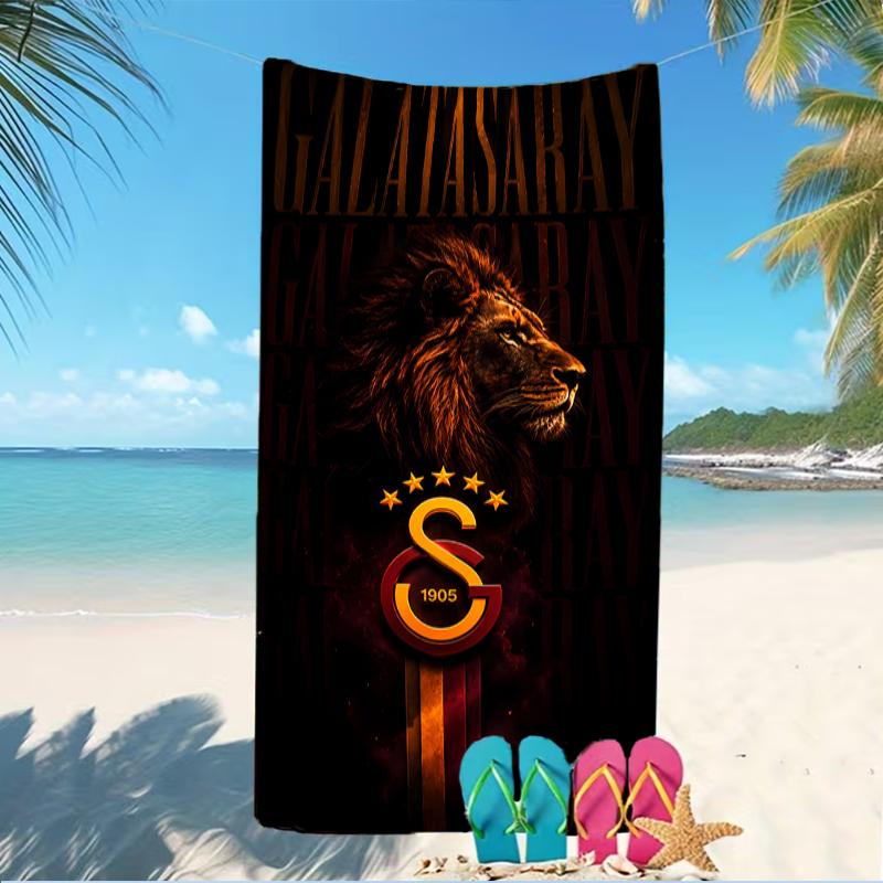 Beach Towel with Galatasaray Sk logo Pattern - soft,absorbent,machine washable Lightweight&Modern,swimming,Travel Essentials