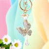 Adorable Metal Butterfly Keychain With Lucky Weaving String For Stylish Car Accessories