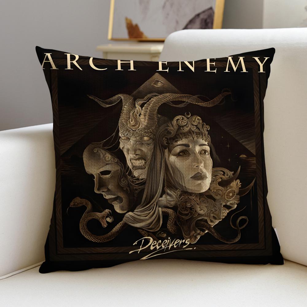 Metal AArch EnemyS Cushion Cover Breathable and skinfriendly linen pillowcase square removable and washable cushion