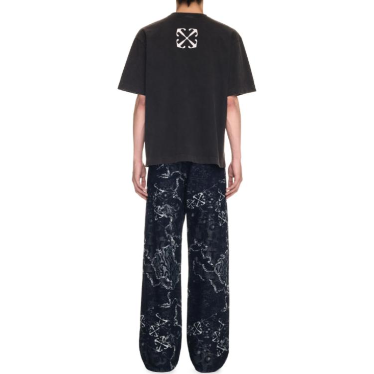 Off-White Размытая Мэри Футболка с коротким рукавом для скейтбординга OMAA120F24JER0091001