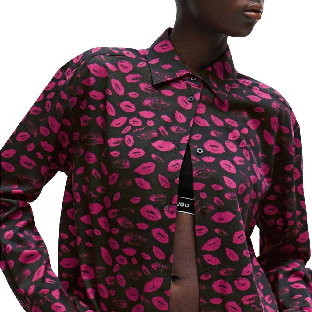 Hugo Женская/Дамская Блуза Свободного Покроя в Стиле Бойфренд