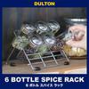 DULTON 6 Bottle Spice Rack Glass Polystyrene Chrome Plated Steel China BSP5801 CH01-K14 Body Lid Rack