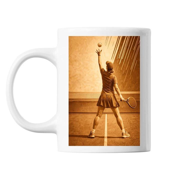 Mug en céramique - PLANETEE - Padel Vintage Classique - 325 ml - Vintage Classique - Lave-vaisselle & micro-ondes
