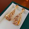 Diamond Studded Metal Earrings, French Retro Personality Nail, Light Luxury, High-end Decoration For Women