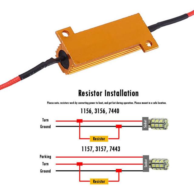 2/4 шт. 6 Ом 50 В Резистор нагрузки Декодер против мерцания Для светодиодной лампы Дневных ходовых огней Заднего хода Поворотного сигнала Противотуманной фары