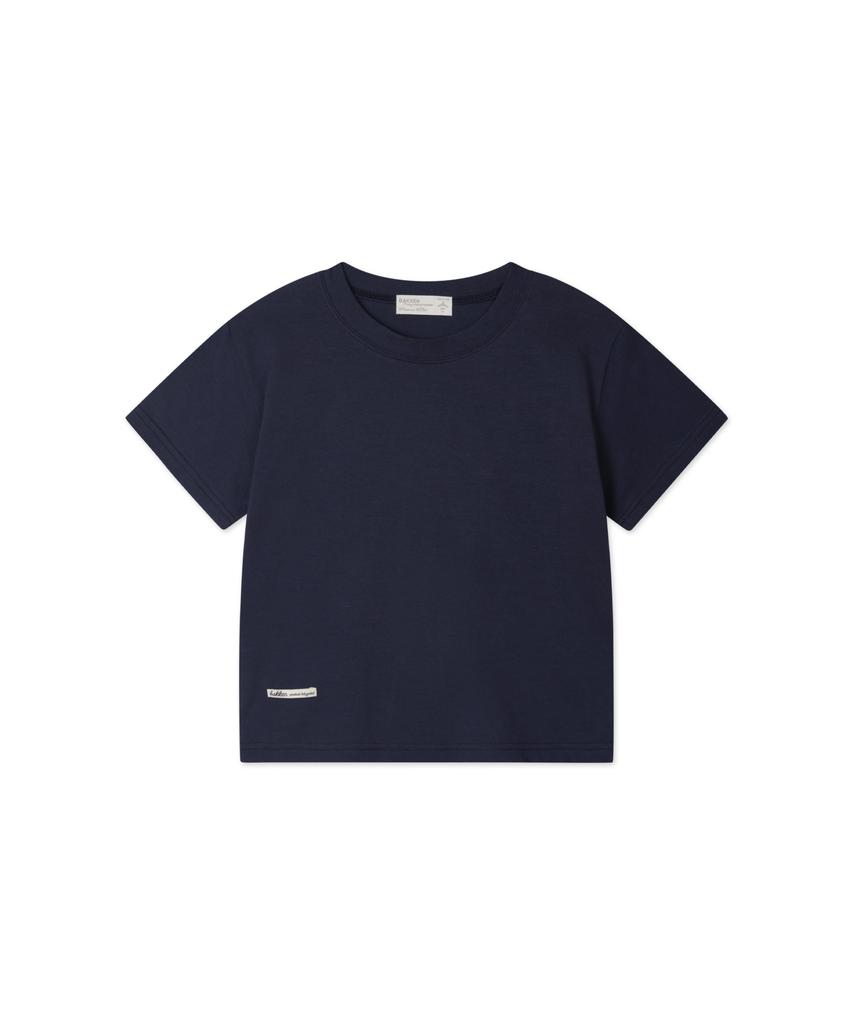 BAKKEN Soft Tension Semi-Crop Plain Short Sleeve T-Shirt Bk4310 (4 Colors)