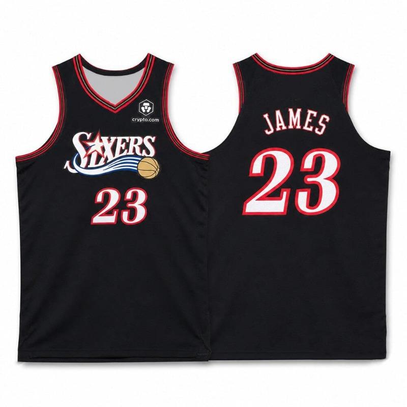 Мужская Женская Баскетбольная Майка без Рукавов Sixers James 23, Спортивная Одежда для Фанатов Y2K, Свободная Майка-Топ, Быстросохнущая Сетчатая Рубашка