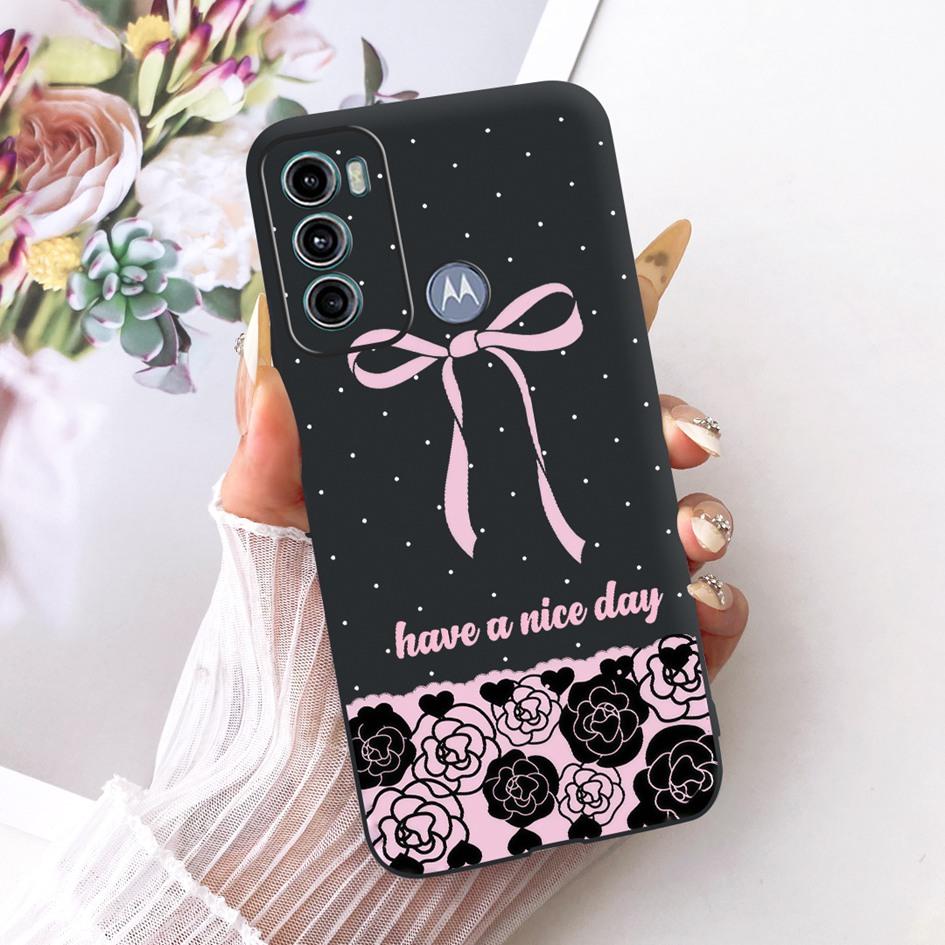 Case For Motorola Moto G60 Cover 6.8" Popular Butterfly Flower Soft Black Silicone Phone Case For Motorola Moto G40 Fusion Shell
