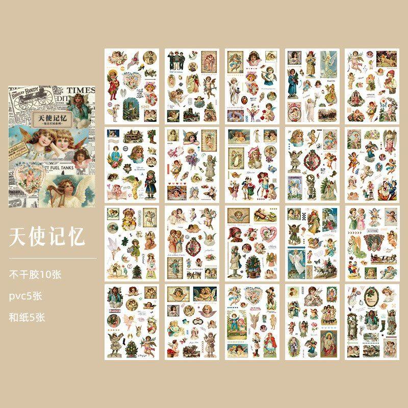 Милая винтажная наклейка «Сказочный ангел» для девочек, декоративные наклейки васи, материал для домашних животных, этикетка для скрапбукинга, дневник, канцелярские принадлежности, альбом