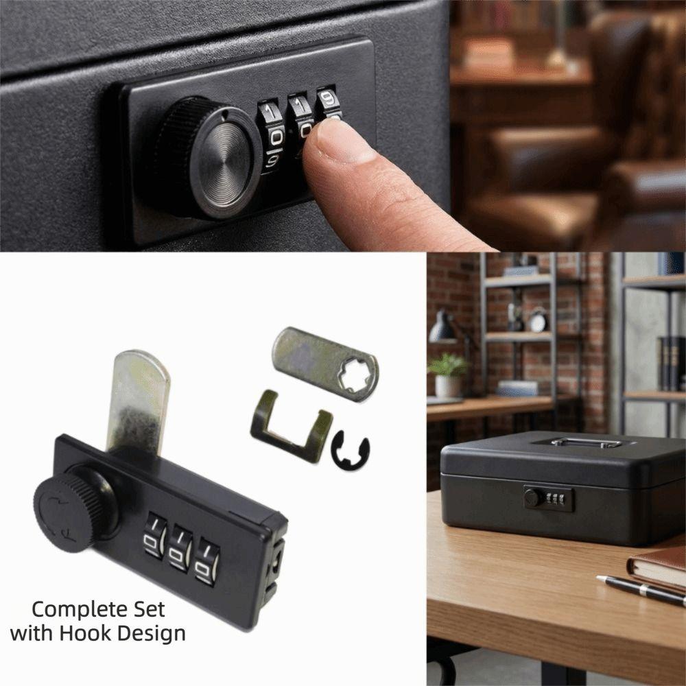 3 Digit Drawer Turntable Password Lock Anti-Theft Dial Combination Lock Safe Deposit Box