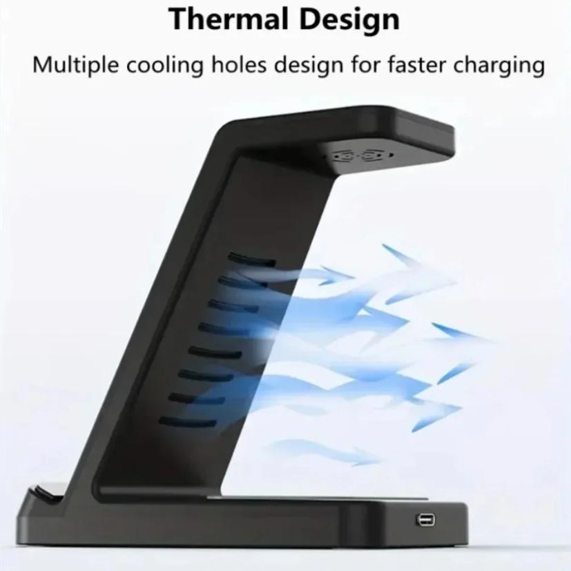 Wireless Charger Stand 3 in 1 Fast Charging Station for iPhone 16 15 14 13 12 Pro Max iWatch 10/9/8/7/6/5/4/3 Airpods 4/3/2/