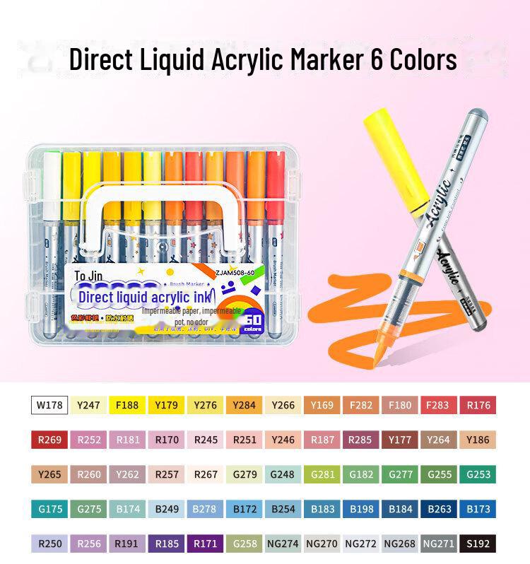 Набор акриловых водостойких маркеров Zhijin с мягким наконечником для граффити и рисования своими руками