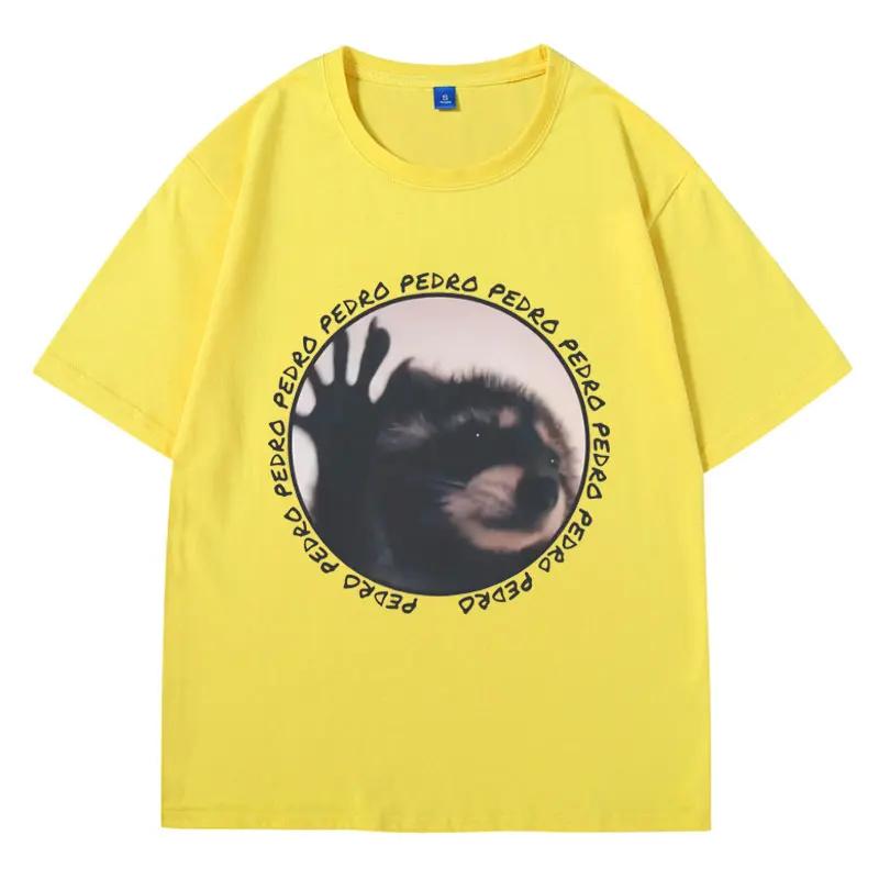 Pedro Raccoon Unisex Meme T-Shirt Stylish Vira Animal Tee Shirt Urban Wildlife Enthusiast Gift Oversized Short Sleeve Streetwear