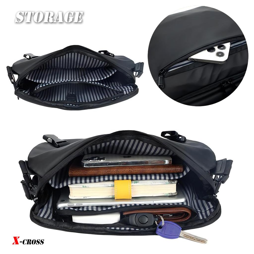 Crossbody Small Stylish Messenger Outdoor Shoulder Travel Perfect for Solid Gift for Adults In Their and Blue X-cross Men's Bag, Nylon, Bag, Bag,