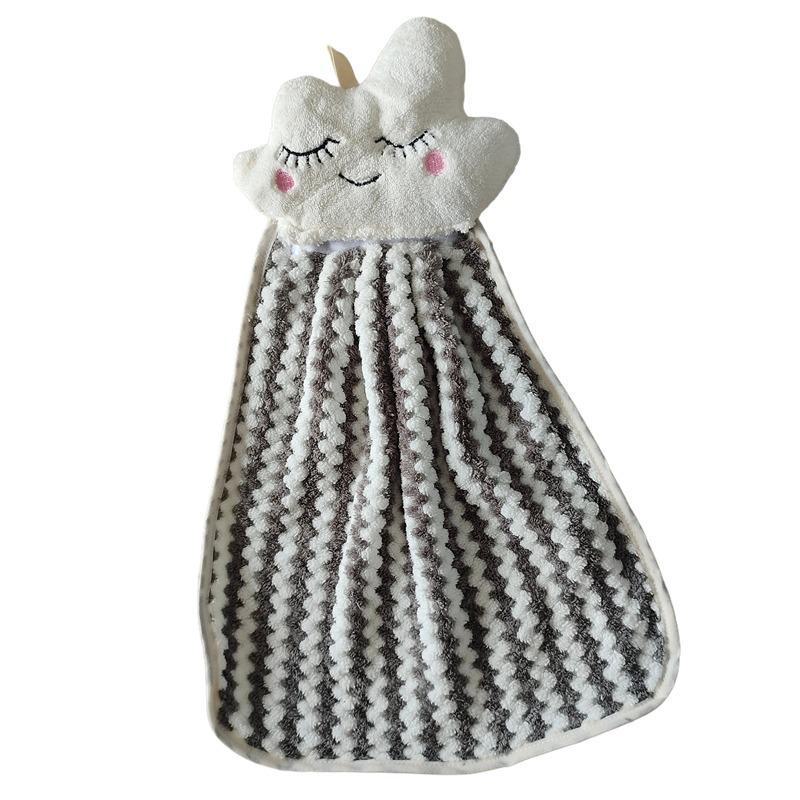 Милое детское полотенце для рук с рисунком из мультфильма - мягкое, плотное, впитывающее, без ворса, коралловый флис.