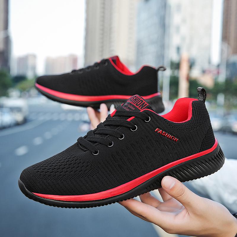 Athletic Shoes for Men Sneakers Black Casual Comfortable Knit Sneakers Breathable Athletic Running Walking Gym Shoes Men