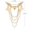 Suit Retro Chain Angle Wing Lapel Pin Heart-Shaped Jewelry Brooches Fashion Accessories Brooch Pins