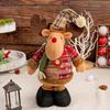 Christmas Gnome Plush Doll Retractable Legs Santa Claus Snowman Elk Ornament Adjustable Standing Figurine Decoration