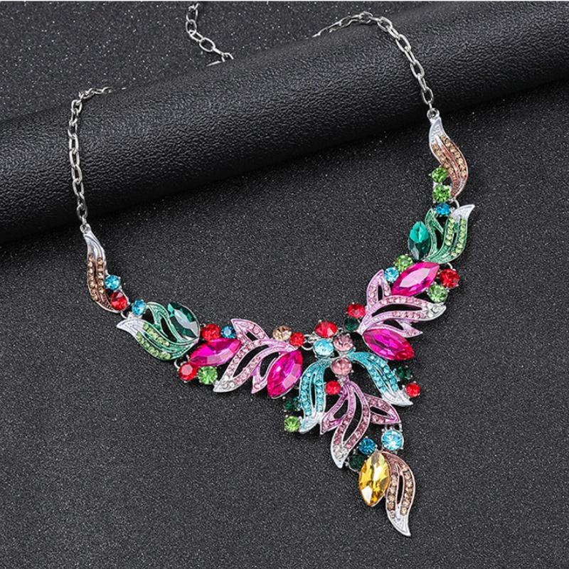 Комплект из ожерелья и сережек со стразами, свадебная вечеринка, аксессуары для костюма