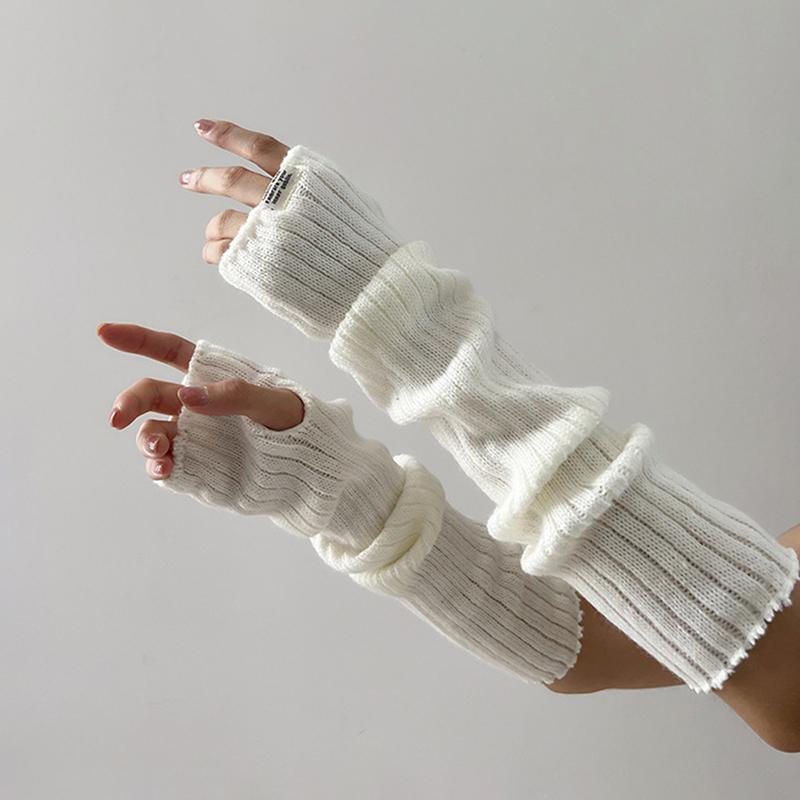 1 пара милых повседневных однотонных перчаток со звездами в стиле панк, длинные перчатки без пальцев для женщин и девочек, нарукавники в стиле Лолиты, подарки