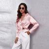 Satin Shirt For Women With Long Sleeves And Button Front For Office Wear