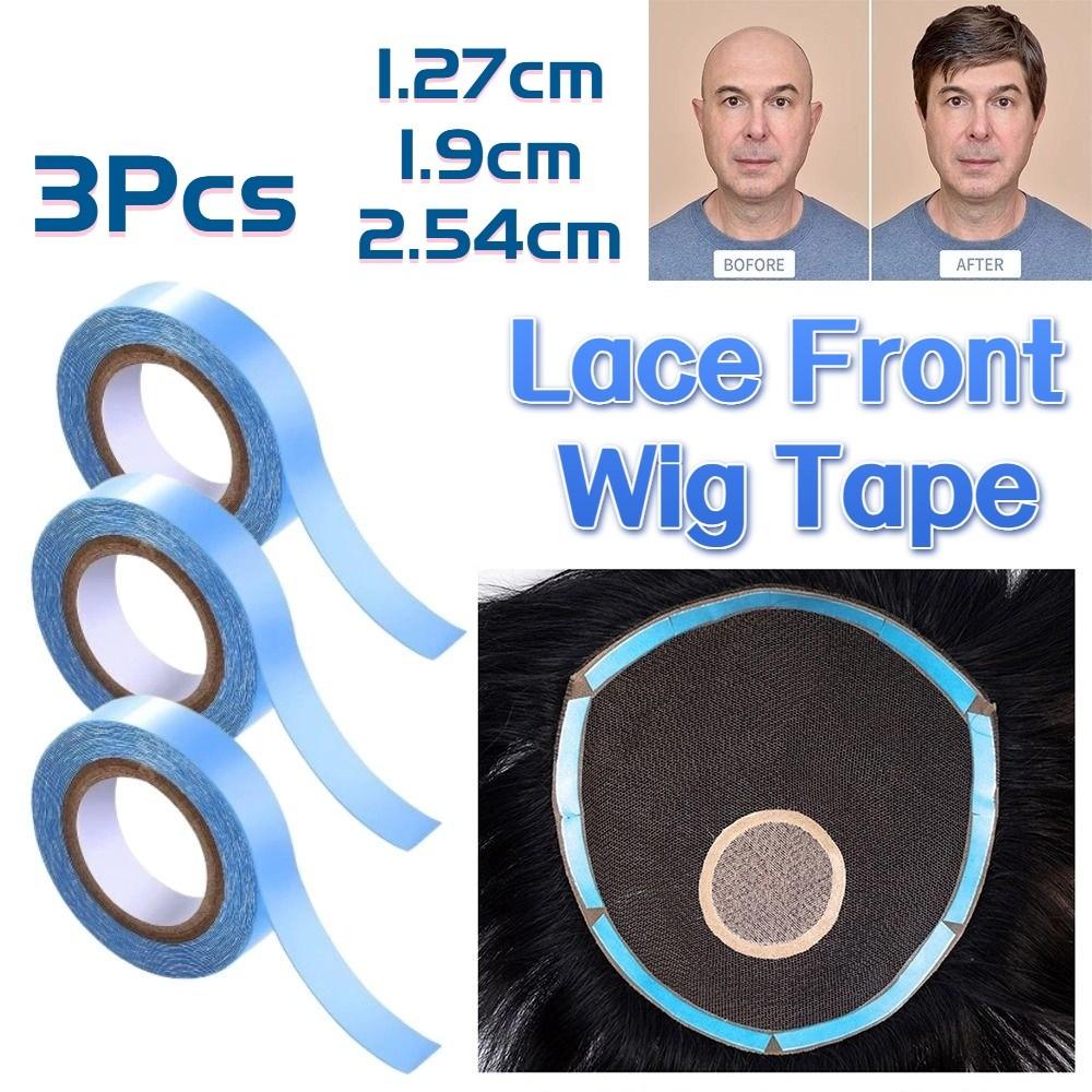3Pcs Creative Hair System Tape Transparent Double Sided Wig Tape Fake Hair Installation Tool