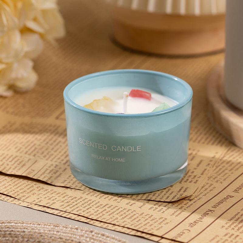 Colored Crystal Stone Aromatherapy Candles - Soy Wax Scented