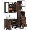 VidaXL Ensemble De Meubles De Salle De Bain 3 Pcs Chêne Marron, Armoire De Rangement, Armoire De Bain, Meuble De Toilette 3301149