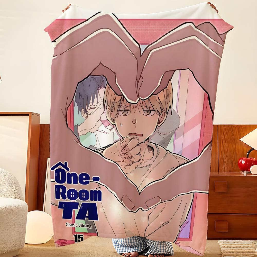Аниме O-One R-Room T-TA Плед Фланелевый Плед, Легкий Уютный, Прочный Стирающийся милый Крутой
