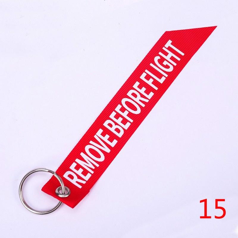 Remove Before Flight Red Car Keychain for Motorcycles Customized Key Chains Embroidery Key Fob Aviation Gifts