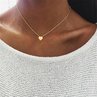 Модное изысканное сердце, простое тонкое женское ожерелье на ключице, модные украшения