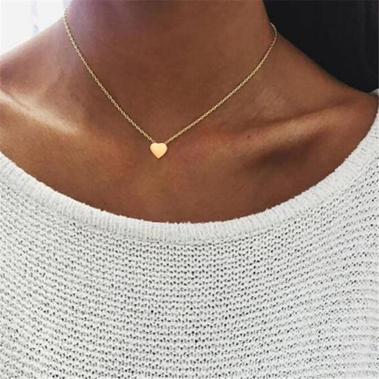 Модное изысканное сердце, простое тонкое женское ожерелье на ключице, модные украшения